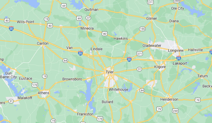 Dalworth Restortion Tyler Service Area Map