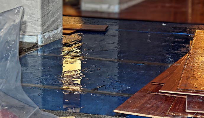 Water damaged floor