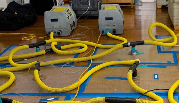 Modern water damage restoration equipment